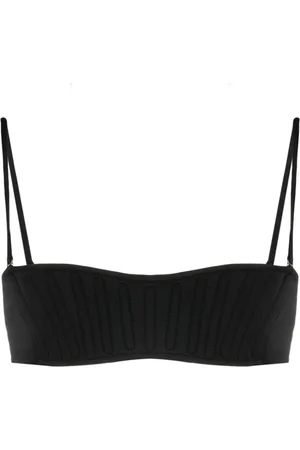 MUGLER Top bikini con cuciture decorative