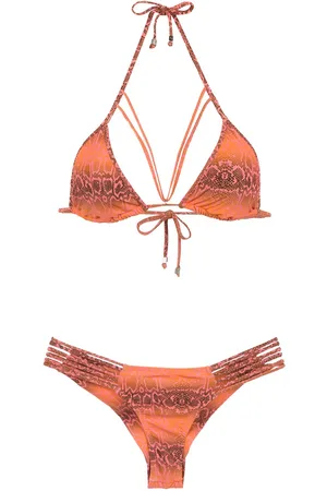 AMIR SLAMA Printed triangle top bikini set