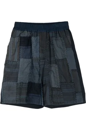 BY WALID Bermuda con design patchwork