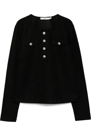 B+AB Top con collo serafino