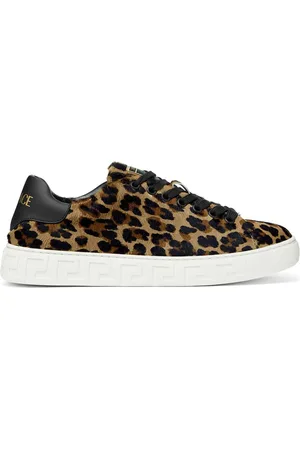 VERSACE Sneakers Greca con stampa leopardo
