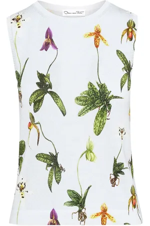 Oscar de la Renta Top con stampa Orchid