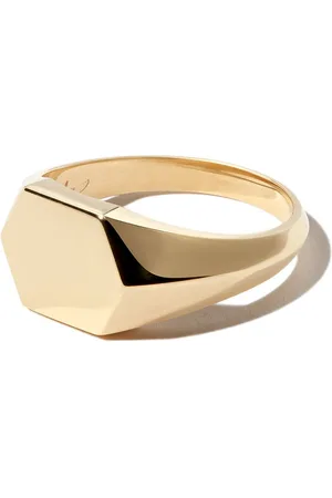 Lizzie Mandler Anello con sigillo Hex Knife Edge in giallo 18kt