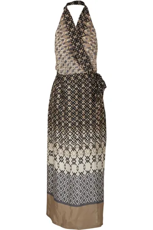 Brunello Cucinelli Abito con stampa geometrica