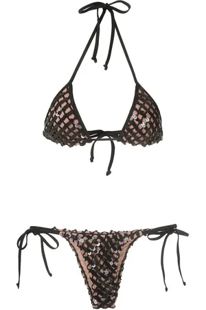 AMIR SLAMA Set bikini a triangolo con paillettes
