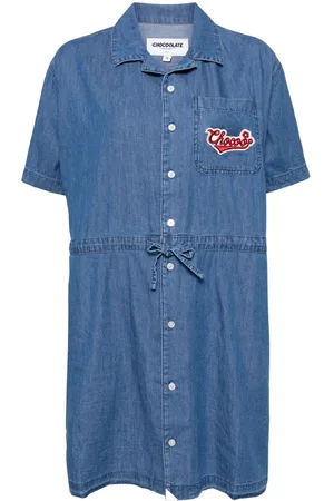 Chocoolate Chemisier denim con applicazione logo