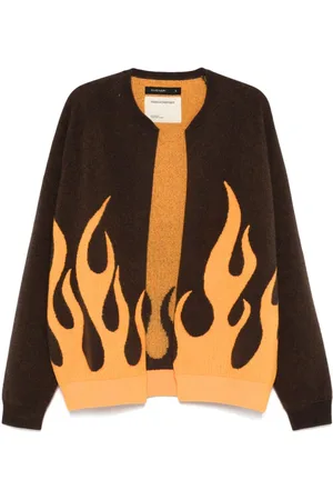 Frenckenberger Cardigan con fiamma jacquard