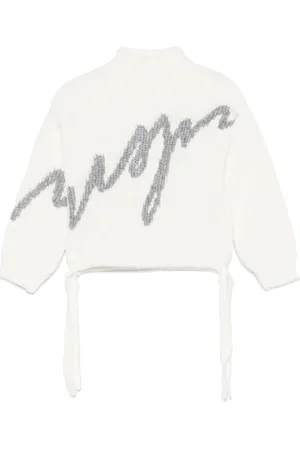 Msgm Maglione con logo a intarsi