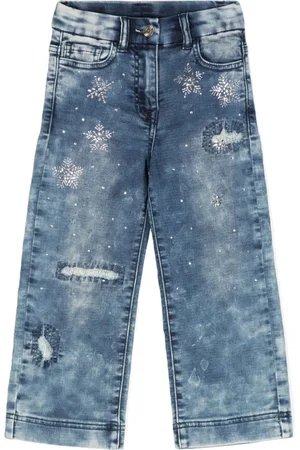 MONNALISA Jeans con cristalli