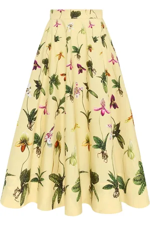 Oscar de la Renta Gonna Orchid in popeline di cotone