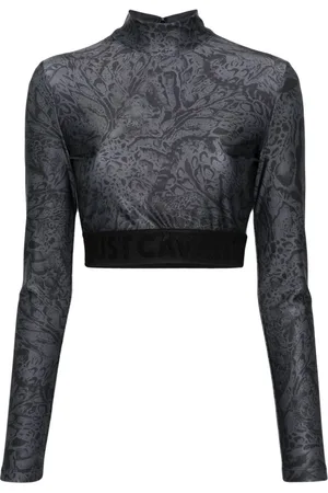 Roberto Cavalli T-shirt crop con stampa