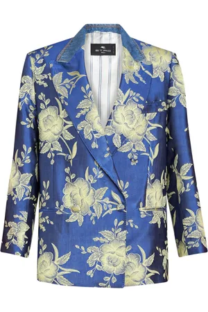 Etro Blazer doppiopetto a fiori jacquard