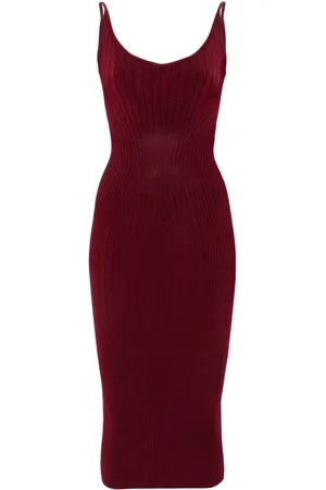 MUGLER Abito midi smanicato