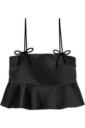 Ganni Top crop con peplum