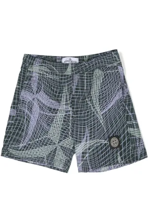 Stone Island Costume da bagno con applicazione Compass