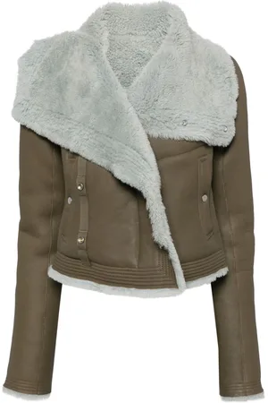 Rick Owens Giacca biker con fodera shearling