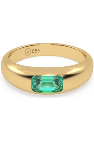 VEYNOU Anello Eden Oasis in giallo 14kt con smeraldo