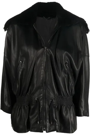 VERSACE Giacca con colletto in shearling anni 