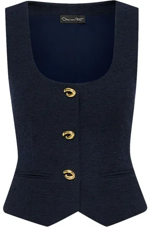 Oscar de la Renta Gilet O Button in tweed