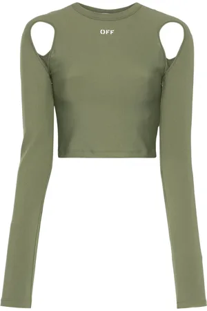 OFF-WHITE Top crop con stampa
