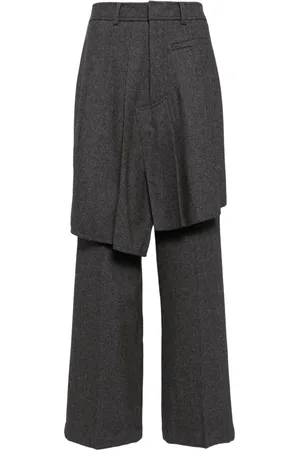 GOEN.J Pantaloni dritti asimmetrici con pieghe