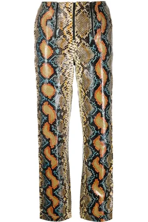 CHANEL Pantaloni a vita alta effetto pelle di serpente Pre-owned anni 2000
