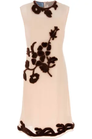 Prada Abito midi con ricamo a fiori