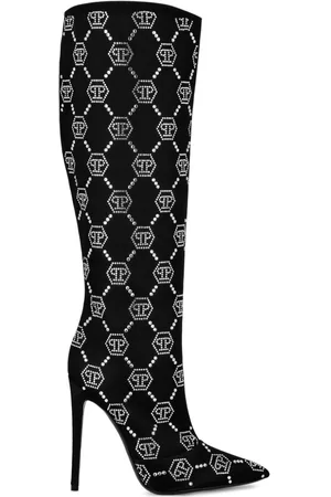 Philipp Plein Stivali con monogramma 120mm