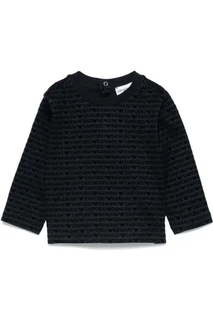 Emporio Armani T-shirt crop con logo jacquard