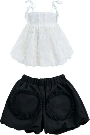 Mimi Tutu Set in cotone con shorts e ruches (2 pezzi)