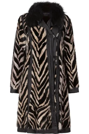 Lanvin Cappotto in finta pelliccia con stampa