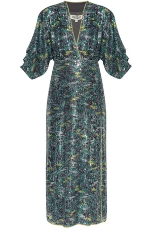 Diane von Furstenberg Abito Jessel midi con paillettes