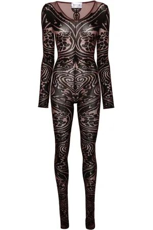 Wolford X ETRO Tuta intera Body Tattoo con scollo a V