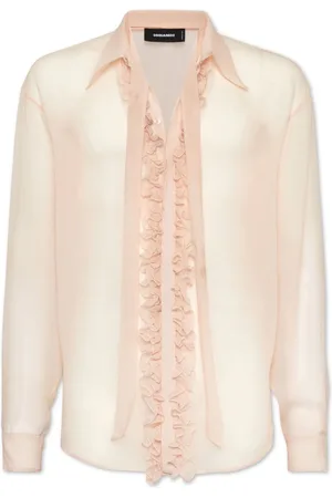 Dsquared2 Camicia semi trasparente con ruches