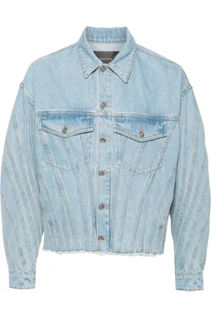MUGLER Giacca denim con inserti