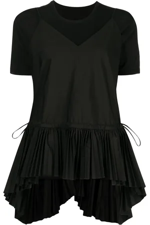 JUUN.J T-shirt con orlo plissettato