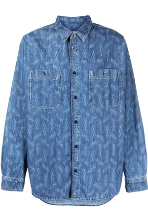 Isabel Marant Camicia Bhelyn denim con stampa geometrica