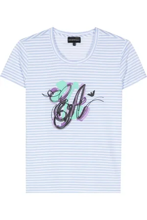 Emporio Armani T-shirt a righe con stampa