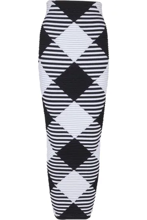 Balmain Gonna midi a quadretti