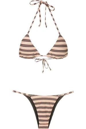 AMIR SLAMA Set bikini a righe con scollo all