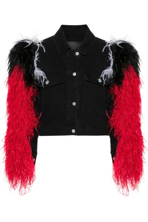 LOULOU Giacca denim con piume