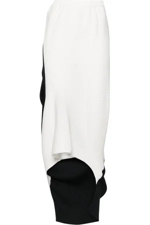 Issey Miyake Gonna midi asimmetrica a coste