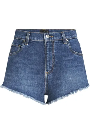 Etro Shorts corti denim con applicazione