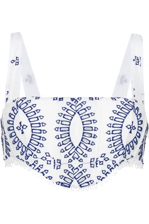CHARO RUIZ IBIZA Top crop G??ik in pizzo sangallo