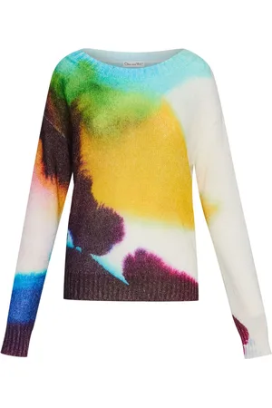 Oscar de la Renta Maglione Abstract Watercolor
