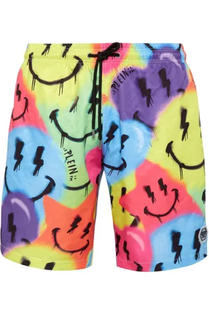 Philipp Plein Costume da bagno con stampa smiley