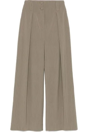 MITILIANE COUTURE Pantaloni a gamba ampia gessati