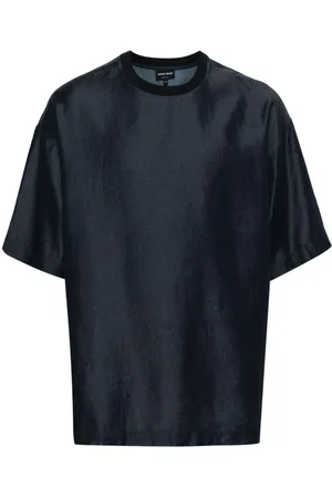 Giorgio Armani T-shirt denim con ricamo