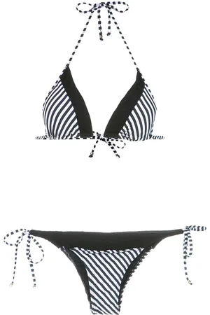 AMIR SLAMA Striped triangle bikini set