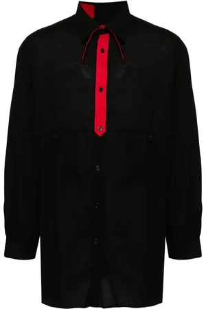 YOHJI YAMAMOTO Camicia con inserti a contrasto